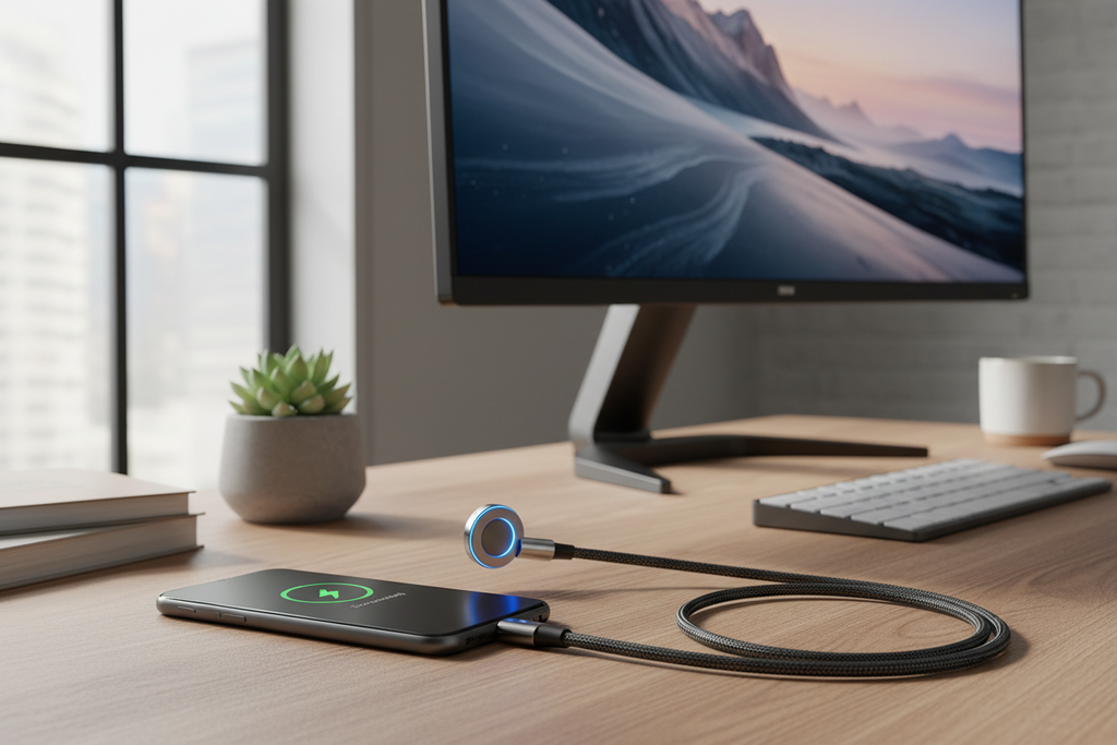 Magnetic Fast Charging Cable 60W – LED Light, Durable & Fast | bestmobilesuae.com