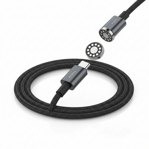 Magnetic Fast Charging Cable 60W – LED Light, Durable & Fast | bestmobilesuae.com